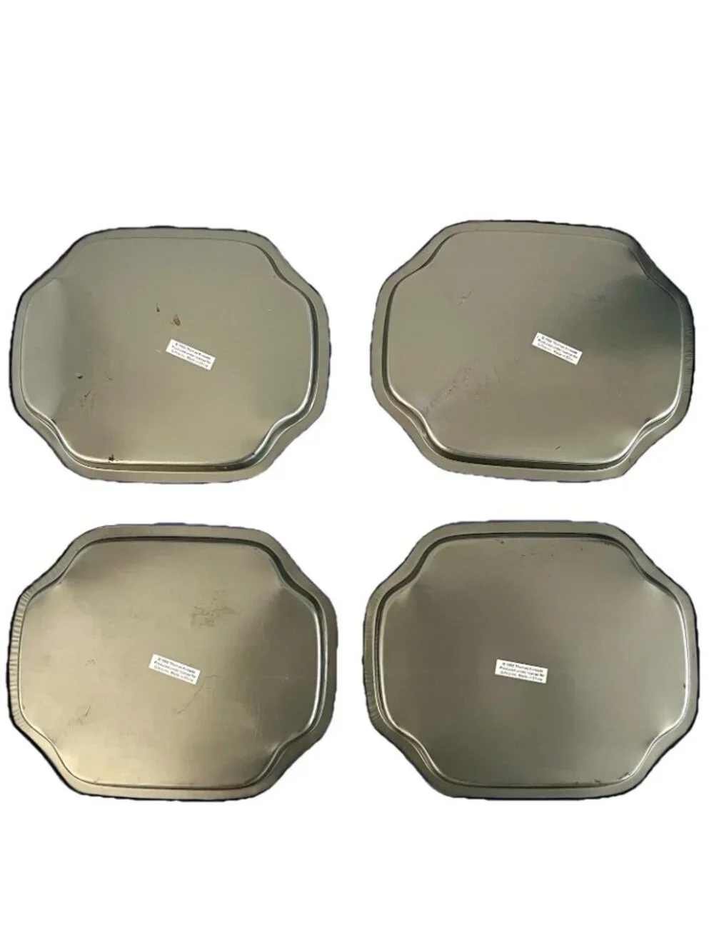 Thomas Kincade Set Of 4 Tin Trays Enchanted Cabin 1992 Giftco Inc Vintage